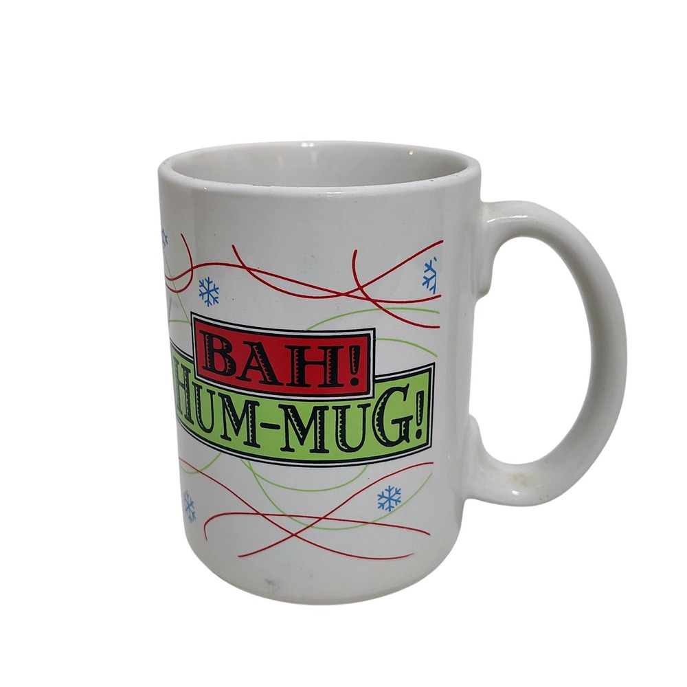 Shoebox Bah‎ Hum Mug Christmas Snowflakes Coffee Tea Cup